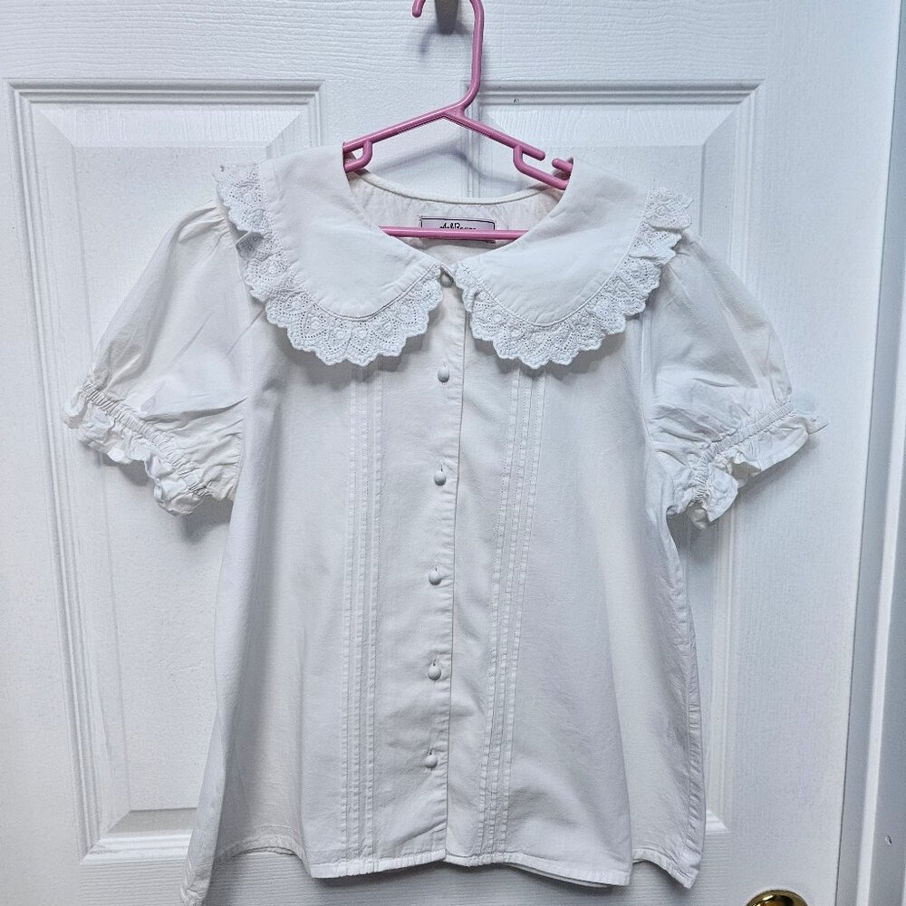 Ank Rouge white peter pan collar blouse